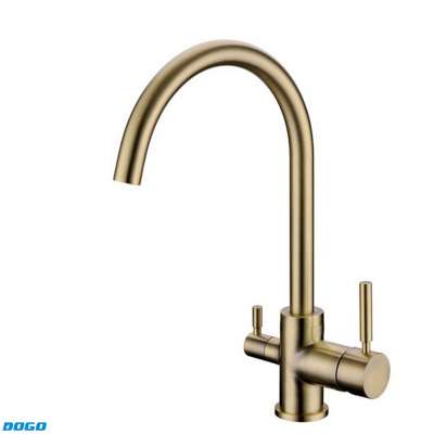 Bronze Kitchen dual handle cold hot filter water faucet 3 way faucet