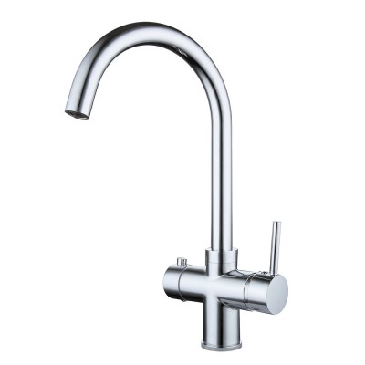 Single Handle Bar Chrome Plated Triple Kitchen Sinks Faucet