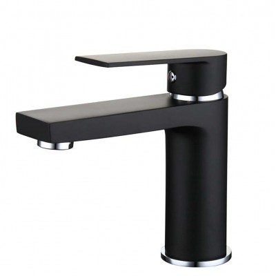 Hot Cold Water Matt Black Wash Sink Basin Faucet Bathroom Mixer